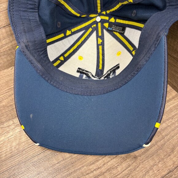 University of Michigan Adidas Cap Hat Blue Maize Stretch L/XL NCAA Football - Picture 9 of 10